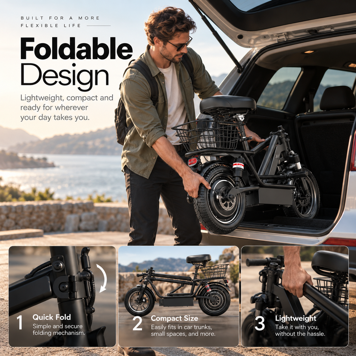 Rideloop Max — 1000W Peak Seated Electric Scooter