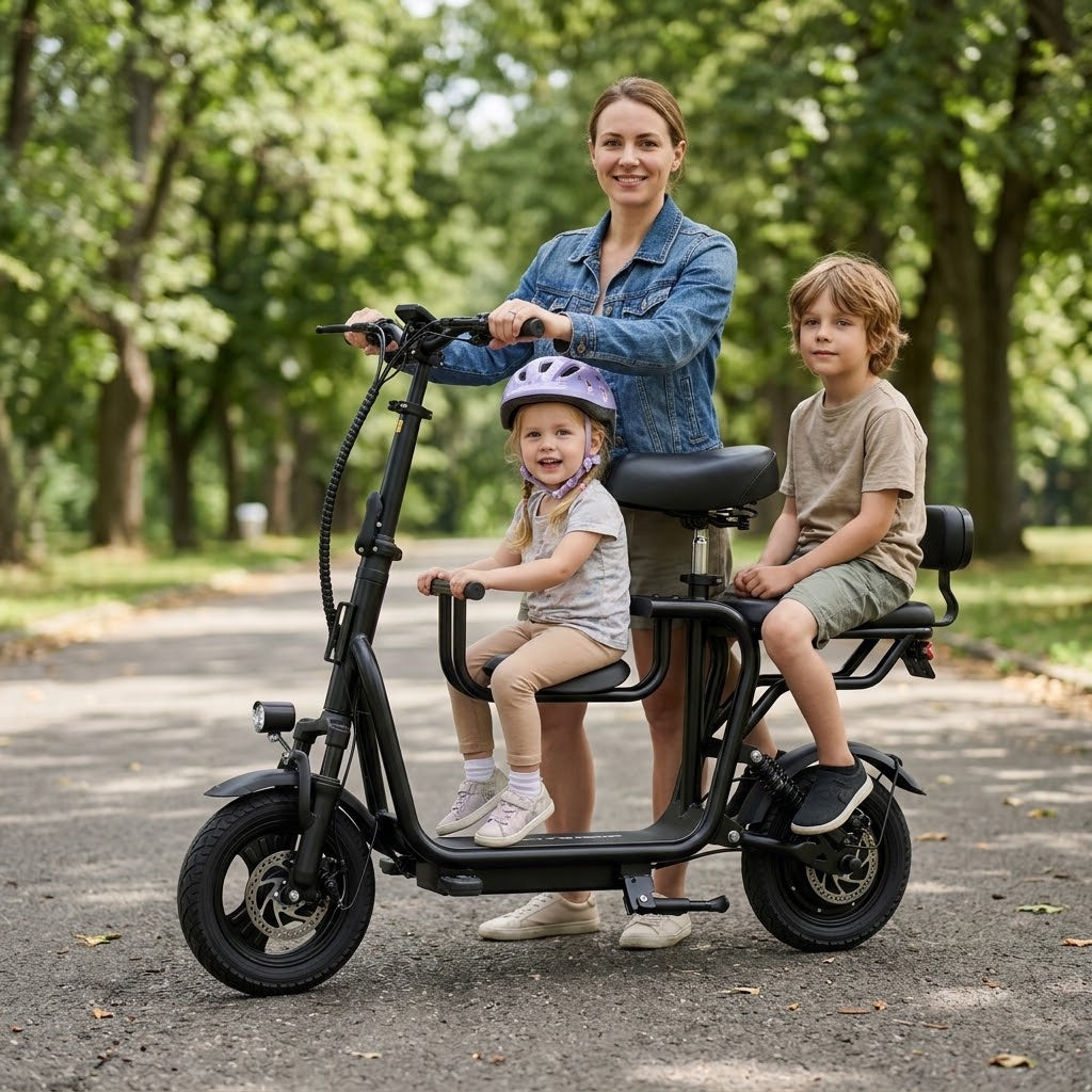 Rideloop Haven — 750W Cargo E-Bike with Child Seat, Folding