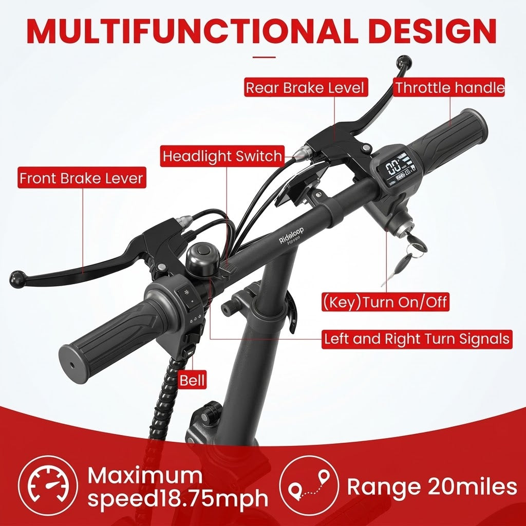 Rideloop Haven — 750W Cargo E-Bike with Child Seat, Folding
