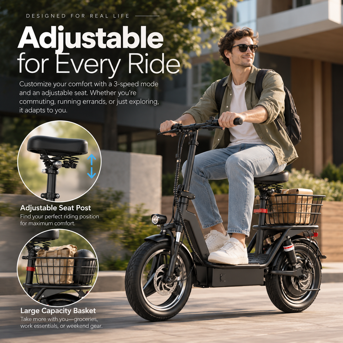 Rideloop Max — 1000W Peak Seated Electric Scooter