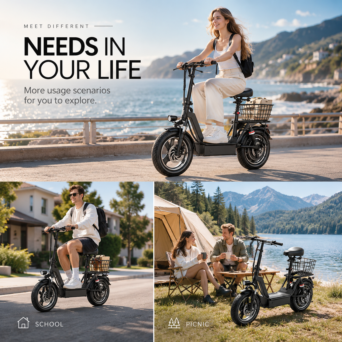 Rideloop Max — 1000W Peak Seated Electric Scooter