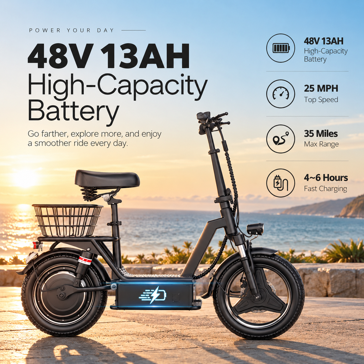 Rideloop Max — 1000W Peak Seated Electric Scooter